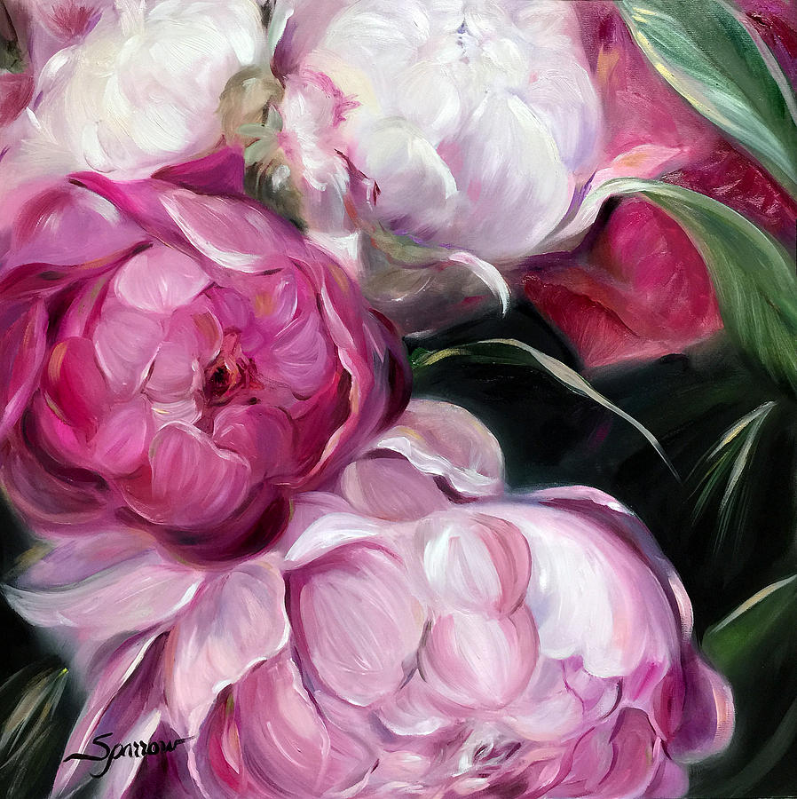 Flower Painting - Peonies #2 by Mary Sparrow