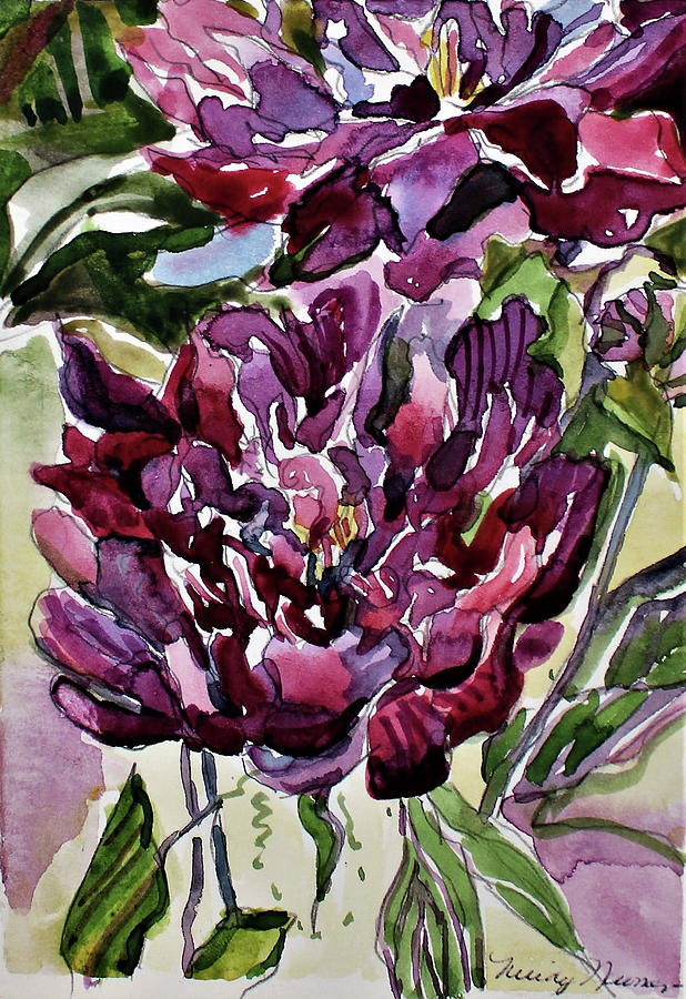 Peonies #1 Painting by Mindy Newman