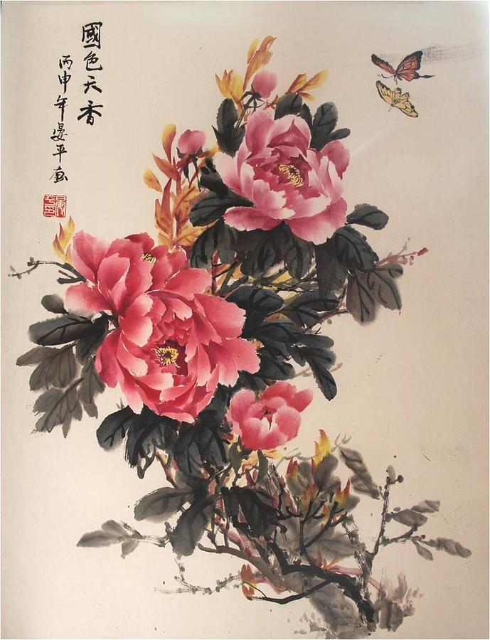 Peony #1 Painting by Ping Yan