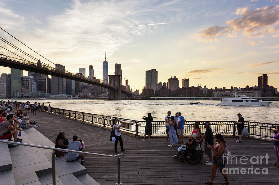 People enjoying sunset in New York #1 Photograph by Didier Marti