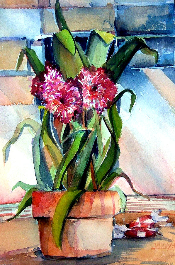 Orchid Painting - Peppermint Carnations #1 by Mindy Newman