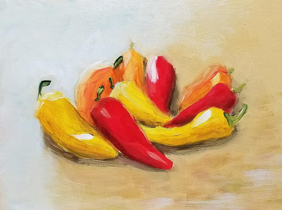 Peppers #1 Painting by Karyn Robinson