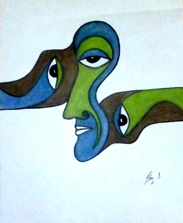 Faces Painting - Perspective #1 by Sarojit Mazumdar