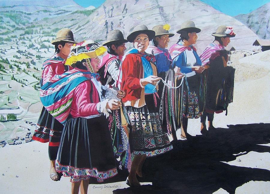 Peruvian Ladies Mixed Media by Constance Drescher