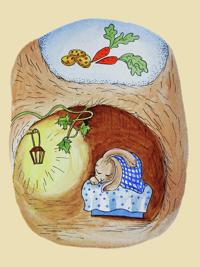 Peter Rabbit Watercolor Illustration I #2 Painting by Irina Sztukowski