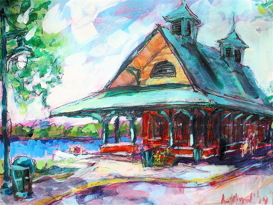 Pewaukee Depot Painting by Les Leffingwell