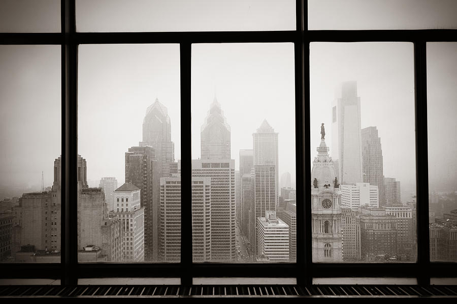 Philadelphia city rooftop #1 Photograph by Songquan Deng