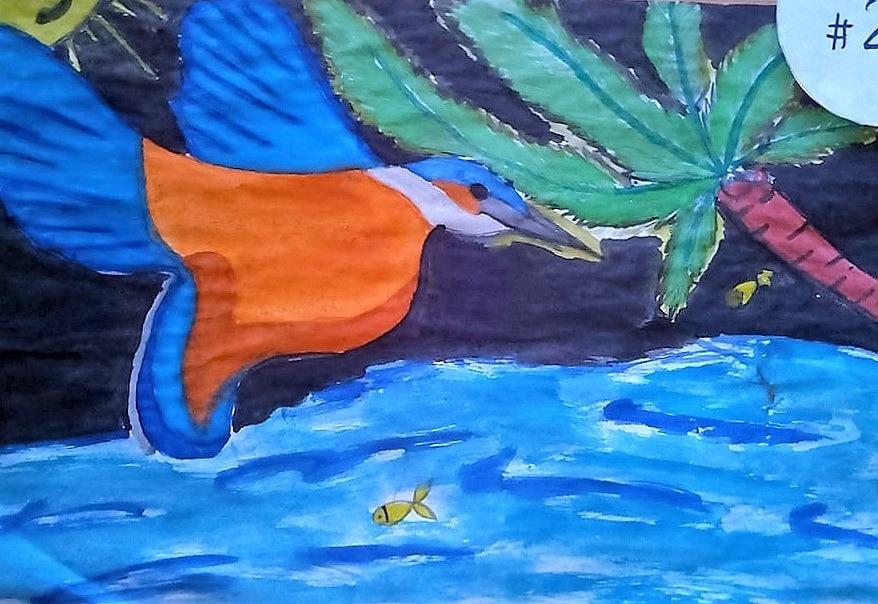 Philippine Kingfisher Painting Contest 1 #1 Painting by Carmela Maglasang