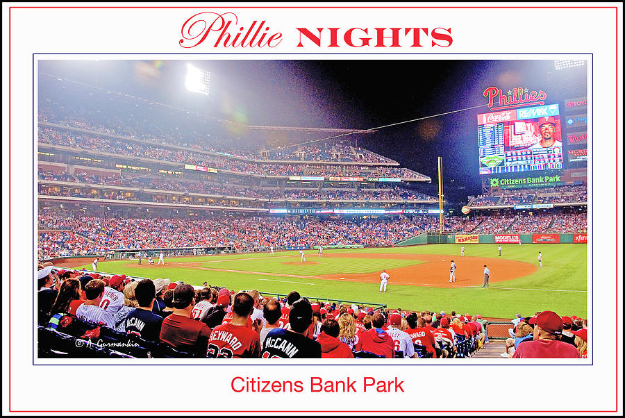 Phillies Night Baseball Poster Image #1 Photograph by A Macarthur Gurmankin