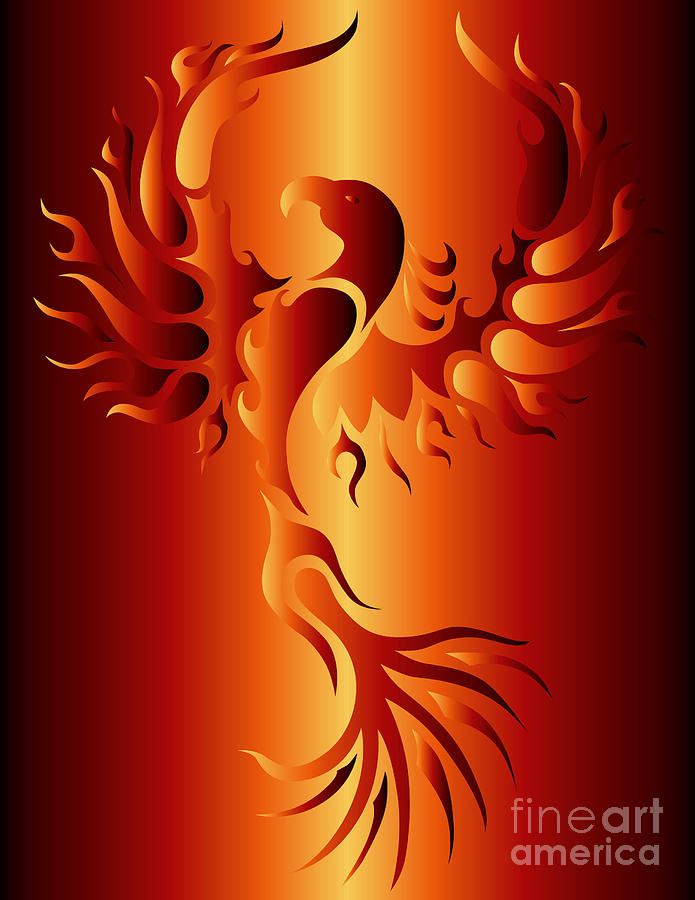Phoenix Digital Art - Phoenix Fire by Robert Ball