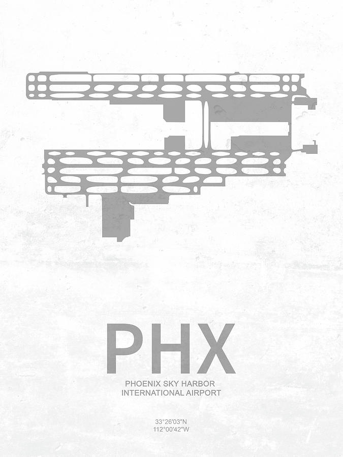 Phx Phoenix Sky Harbour International Airport In Phoenix Runway Digital Art