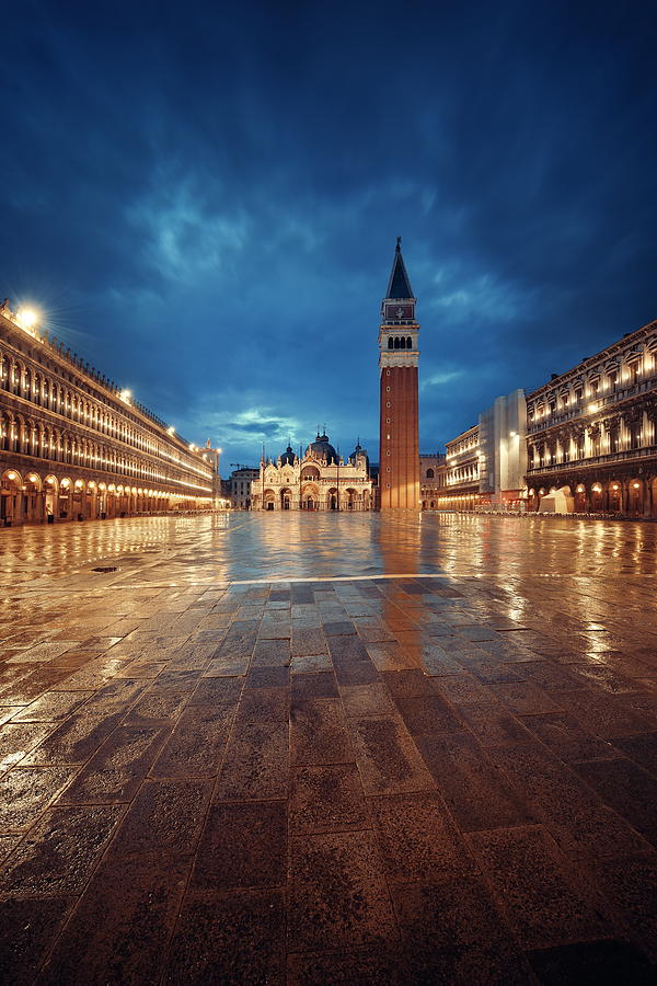 Piazza San Marco night #1 Photograph by Songquan Deng