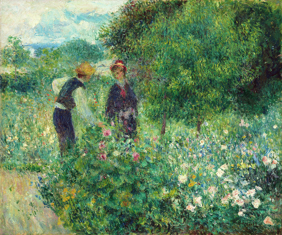 Picking Flowers #1 Painting by Auguste Renoir