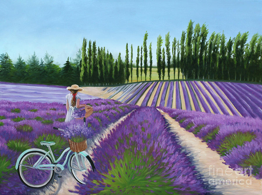 Picking Lavender #1 Painting by Julie Peterson