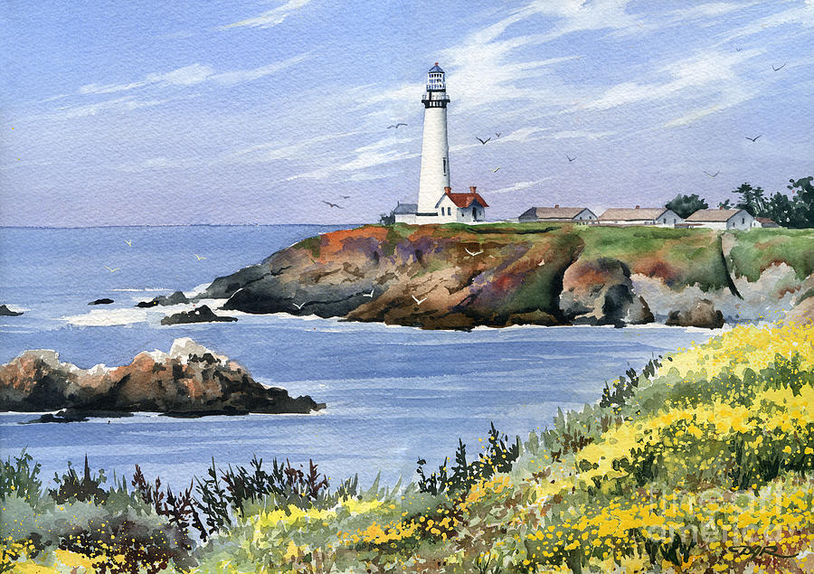 San Francisco Painting - Pigeon Point Lighthouse #3 by David Rogers