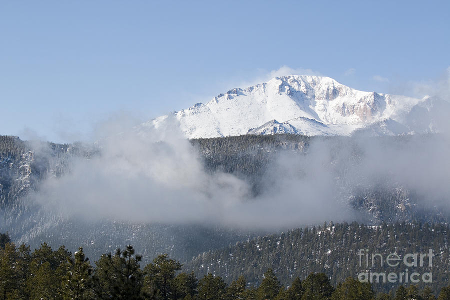 Pikes Peak and Clouds After Snowstorm #1 Photograph by Steven Krull