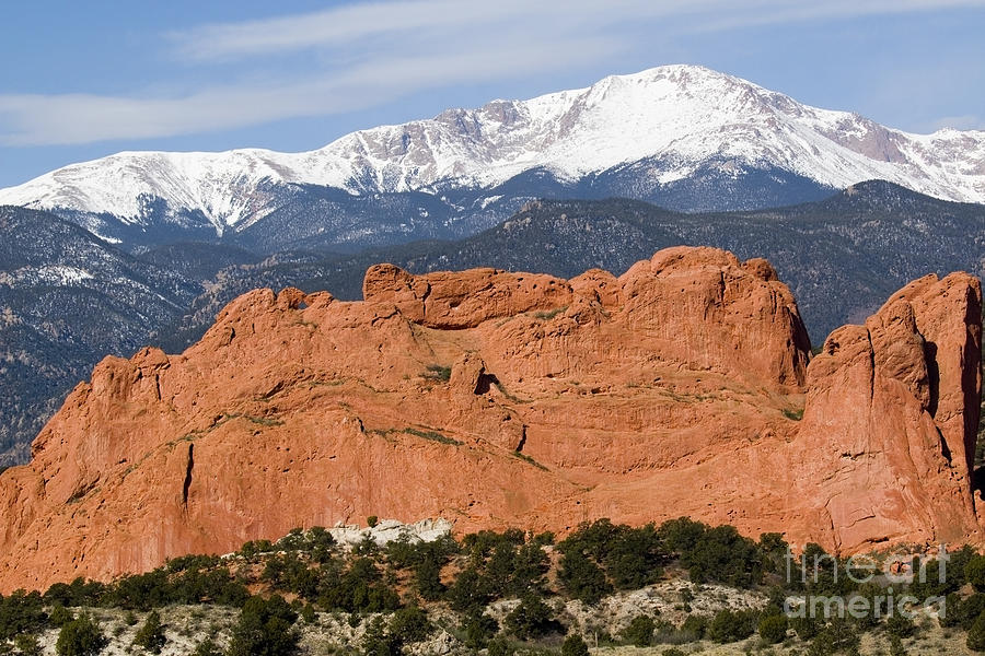 Pikes Peak and Garden of the Gods Park #1 Photograph by Steven Krull