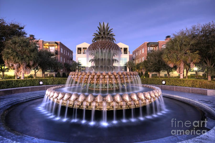 Pineapple Fountain Charleston Sc Sunrise Photograph by ...