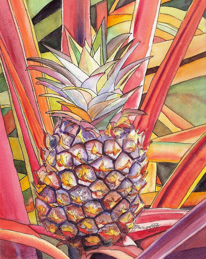Paradise Painting - Pineapple by Marionette Taboniar