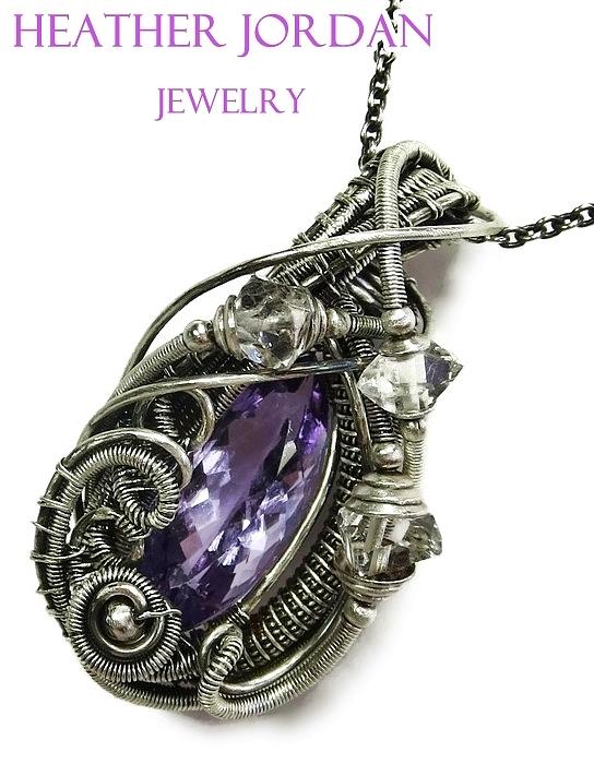 Jewelry :: Necklaces :: Pendant Necklaces :: Amethyst wire wrapped pendant