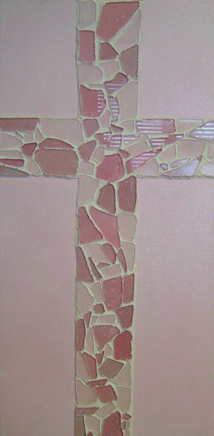 Jesus Christ Painting - Pink Cross #1 by Donielle Boal