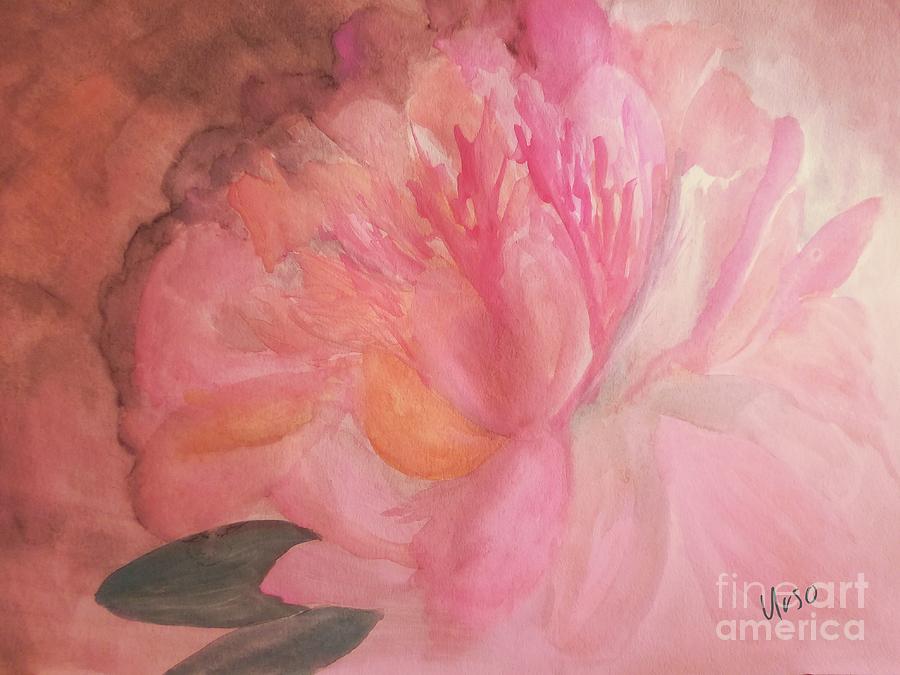Pink Peony #1 Painting by Maria Urso