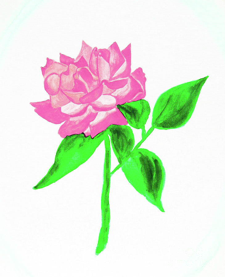 Pink rose, painting #2 Painting by Irina Afonskaya