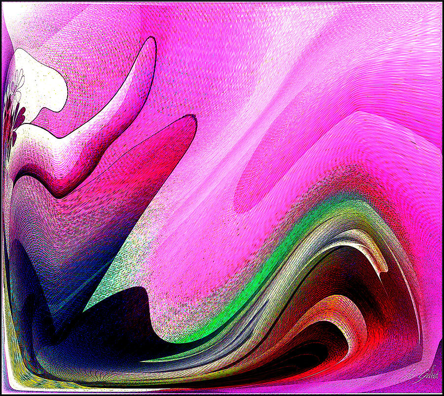 Pink Waves #2 Digital Art by Iris Gelbart