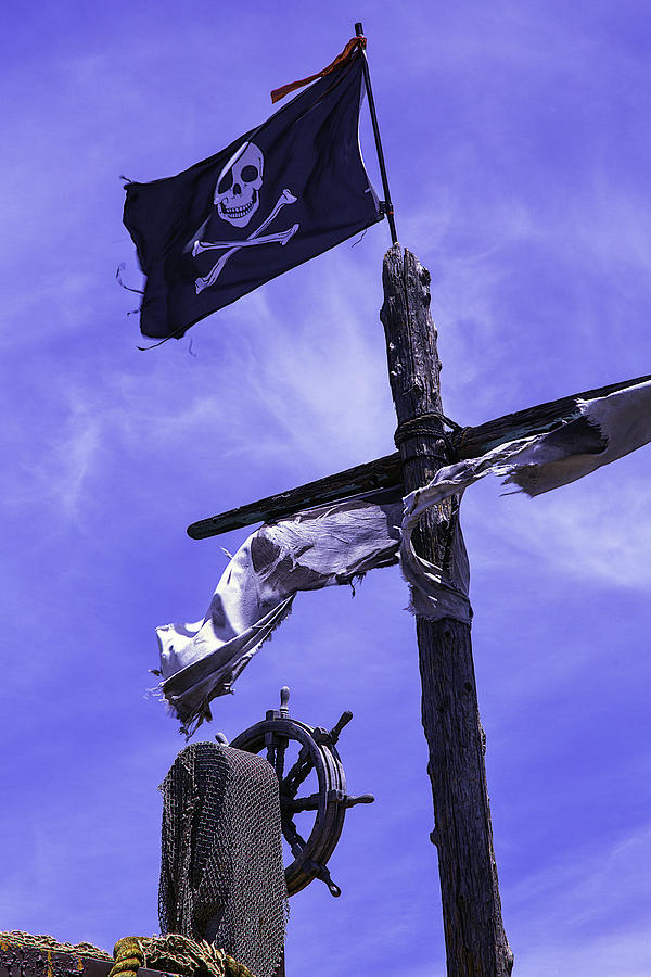Pirate Flag On Ships Mast by Garry Gay.