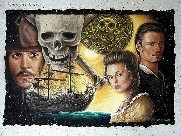 Orlando Bloom Painting - Pirates Of The Caribbean #1 by Manfred Burgard