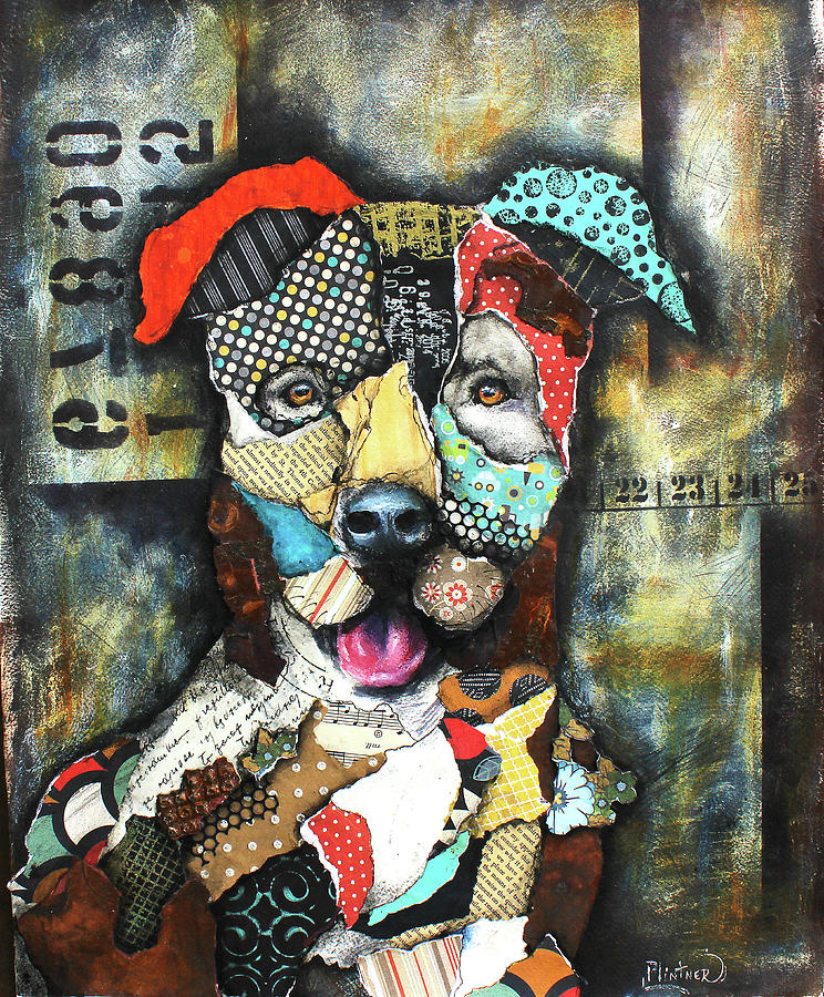 Pit Bull Mixed Media by Patricia Lintner