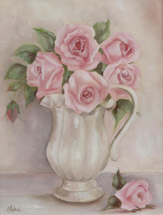 Pitcher of Roses Painting by Chris Hobel