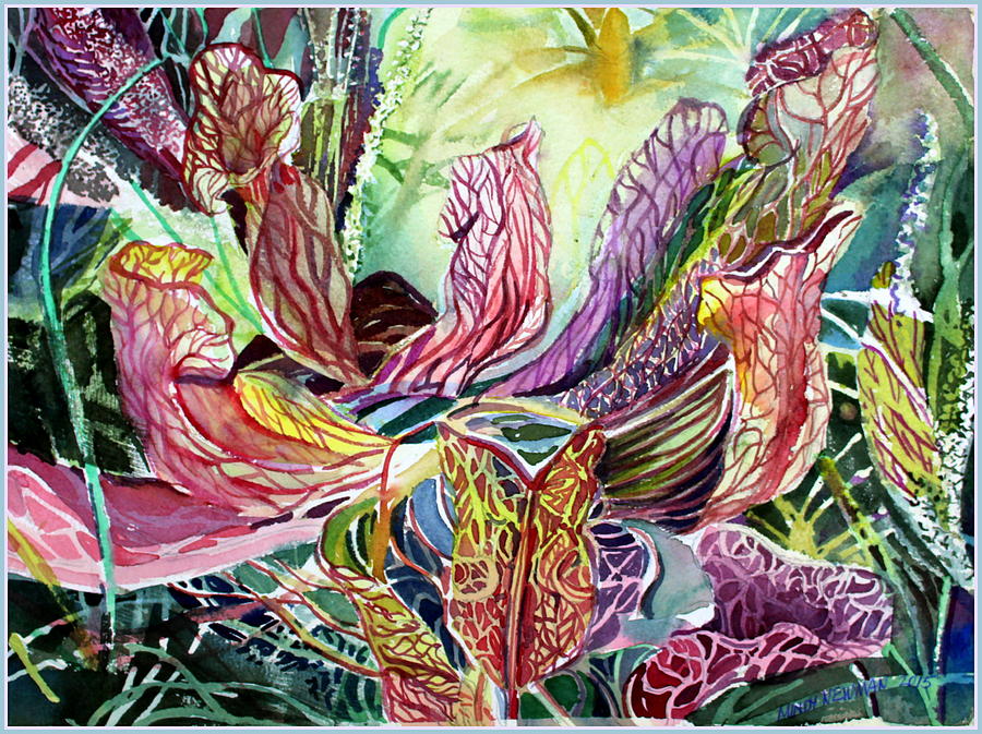 Pitcher Plants #1 Painting by Mindy Newman