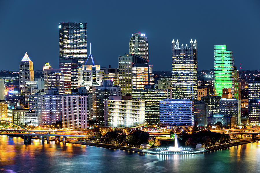 Pittsburgh by night #1 Photograph by Mihai Andritoiu