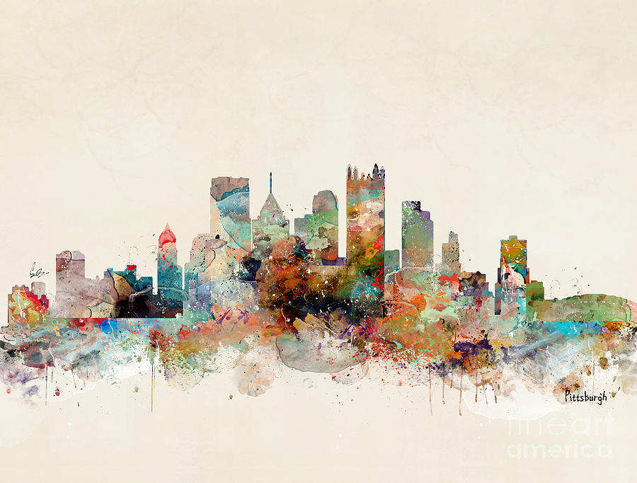 Pittsburgh Pennsylvania Skyline #1 Painting by Bri Buckley