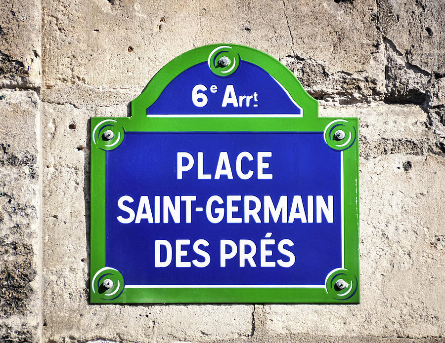 Place Saint-Germain des Pres street sign  #1 Photograph by Dutourdumonde Photography