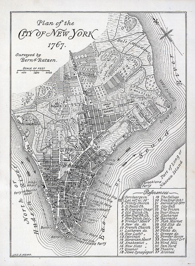 City Painting - Plan of the City of New York by American School