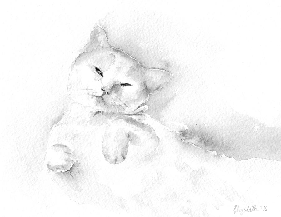 Playful Cat II #2 Painting by Elizabeth Lock