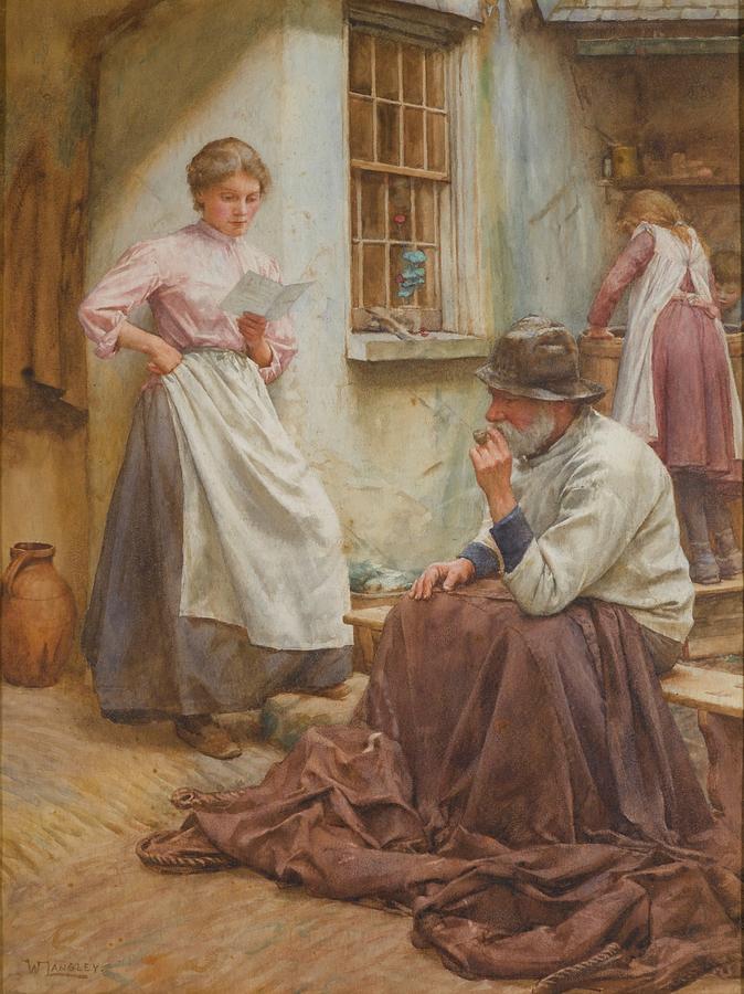 Walter Langley Painting - Pleasant News #1 by Walter Langley