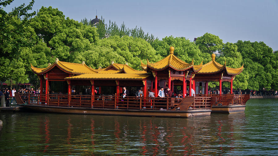 Pleasure Boat on West Lake #1 Photograph by George Taylor