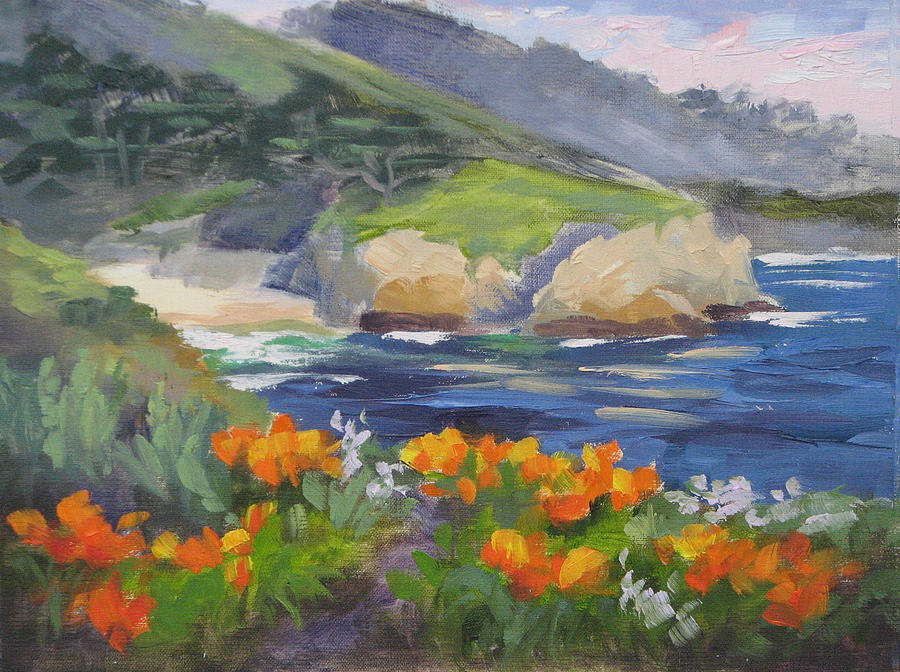 Spring Painting - Point Lobos Spring #3 by Karin Leonard