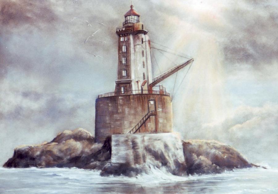 Point St George Reef Lighthouse Painting By Lynne Parker