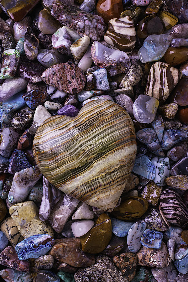 Polished Heart Stone #1 Photograph by Garry Gay