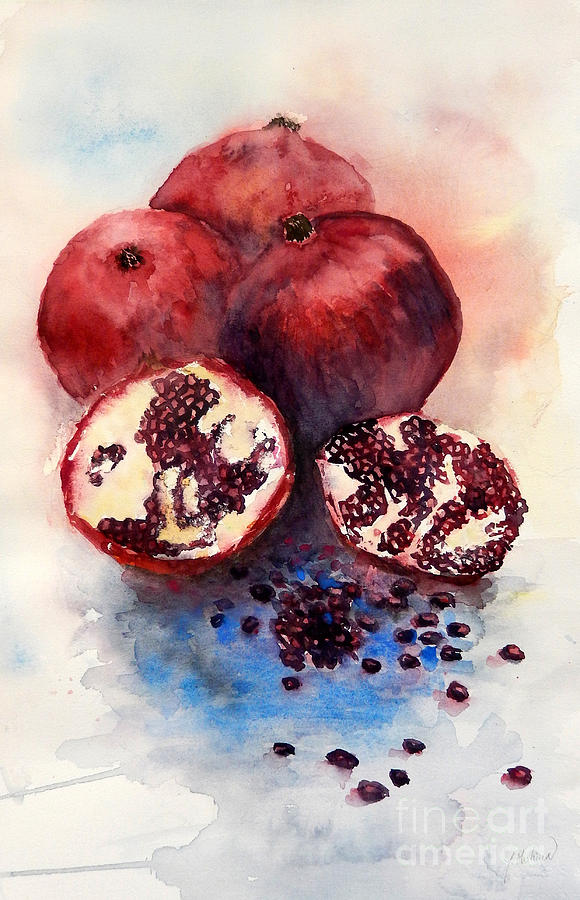 Pomegranate #1 Painting by Yoshiko Mishina