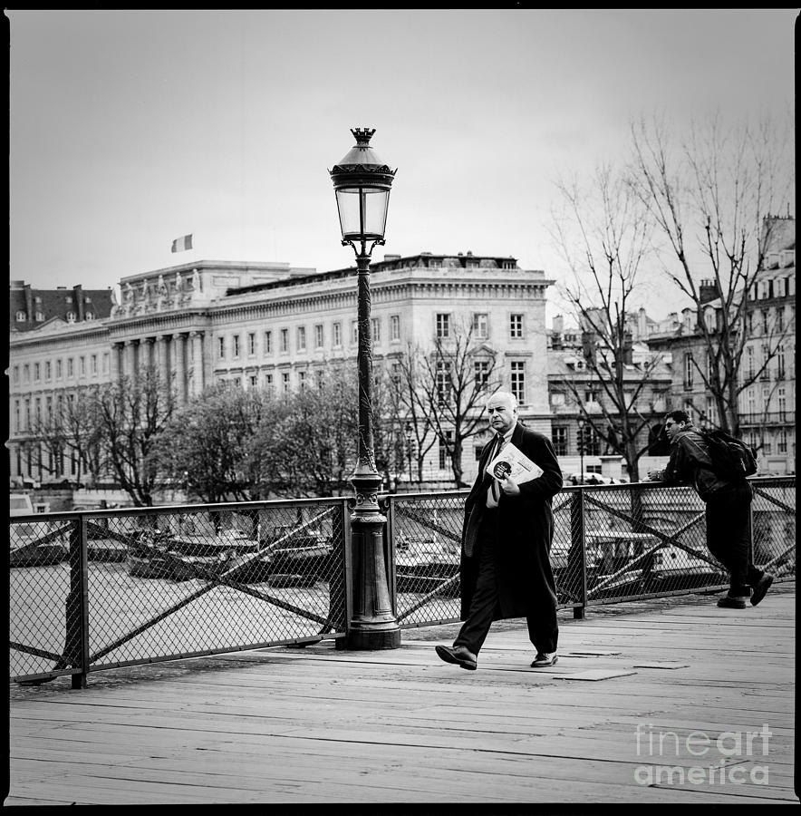 Black And White Pyrography - Pont des Arts Paris. #1 by Cyril Jayant