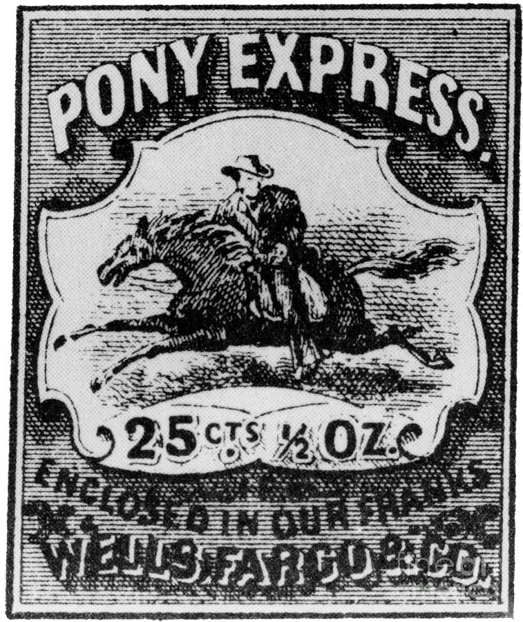 Pony Express Stamp #1 Photograph by Photo Researchers, Inc.
