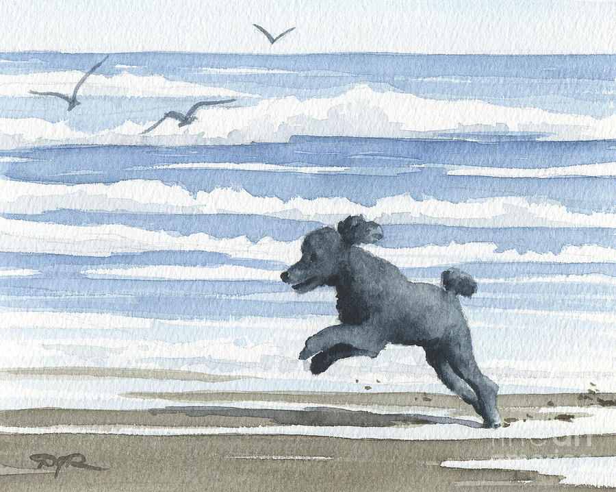 Poodle Painting - Poodle at the Beach  #4 by David Rogers
