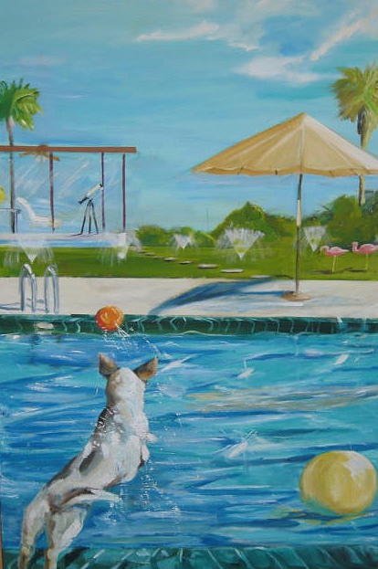 Large Scale Landscape Painting - Pool Party II #1 by Terrence  Howell