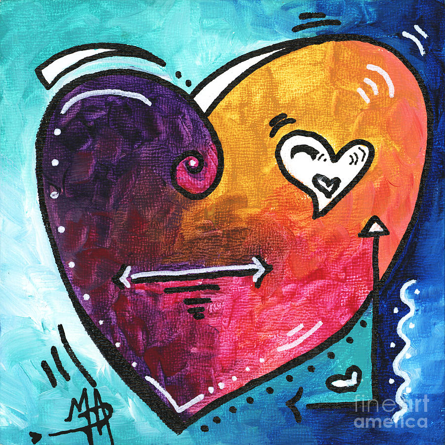 PoP of Love Heart Painting Fun Upbeat and Colorful PoP Art by Megan Duncanson Painting by Megan Aroon