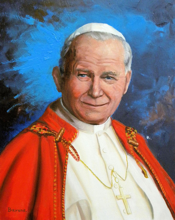 Pope John Paul II Painting by Richard Barone